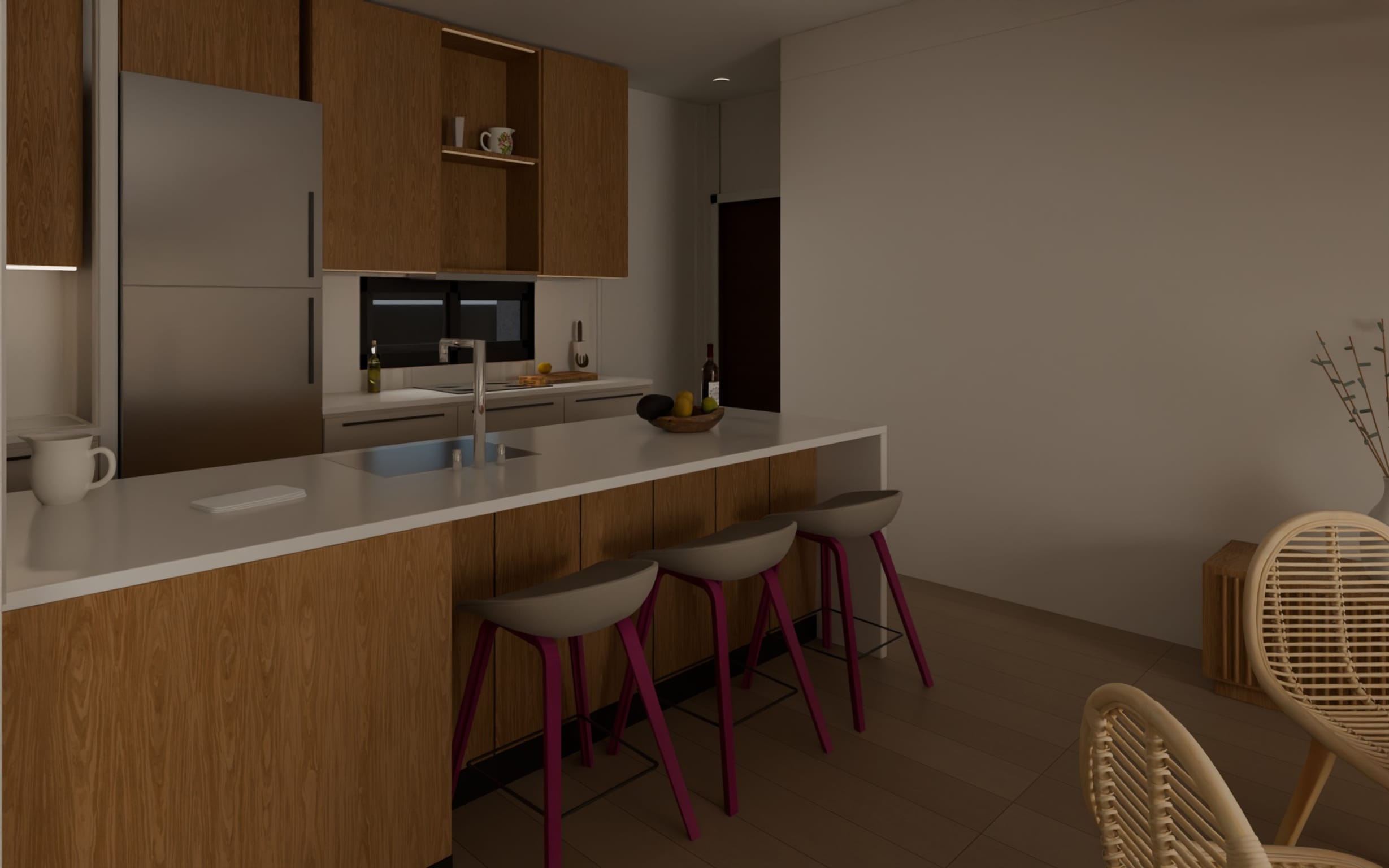 Reference interior: kitchen with island